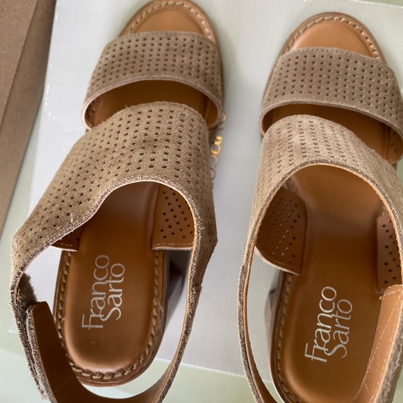 Franco Sarto Sz 10 Taupe Heeled Sandal - Picture 2 of 5